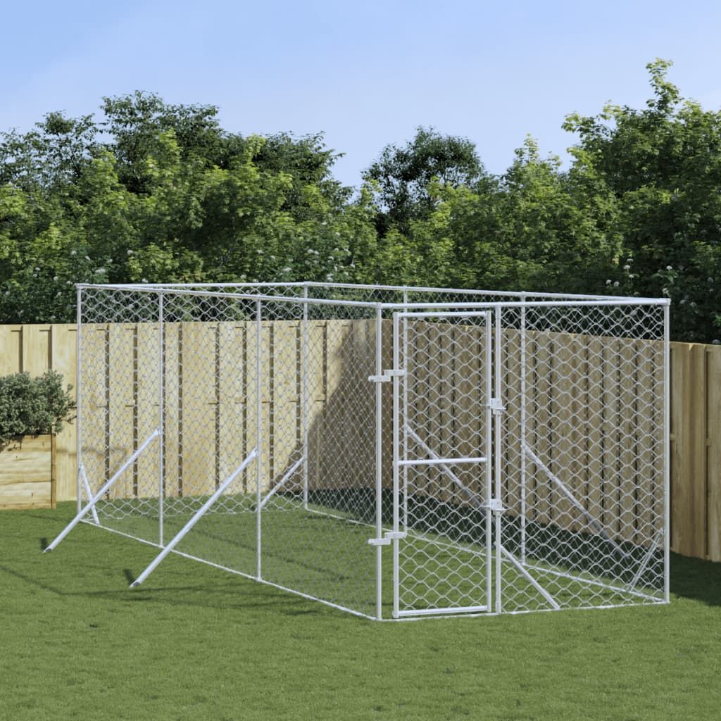 Vidaxl Perrera De Exterior Acero Galvanizado Plateado 2x6x2 M_1