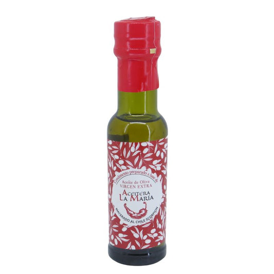 Aceite De Oliva Virgen Extra Macerado Al Chile Scorpion 100 Ml Cristal_0