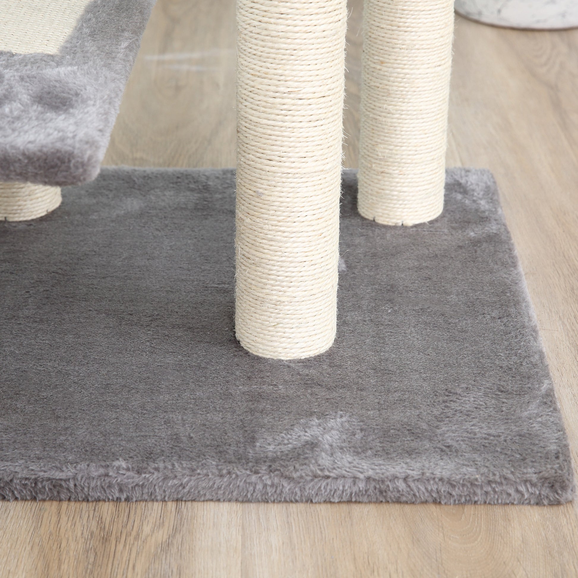 Pawhut Árbol Rascador Para Gatos 48,5x48,5x100cm Centro De Actividad Plataformas_4