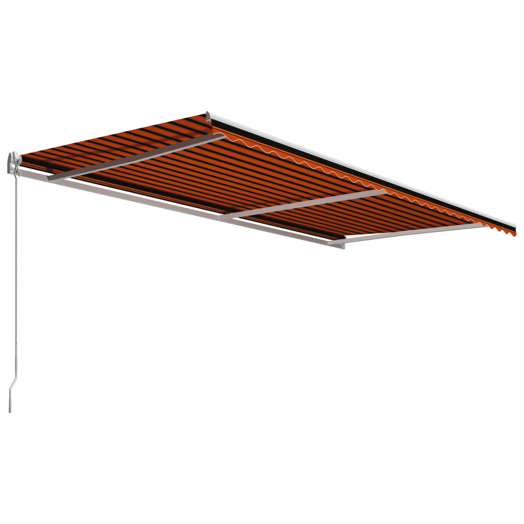 Toldo Manual Retráctil Naranja Y Marrón 600x300 Cm_2