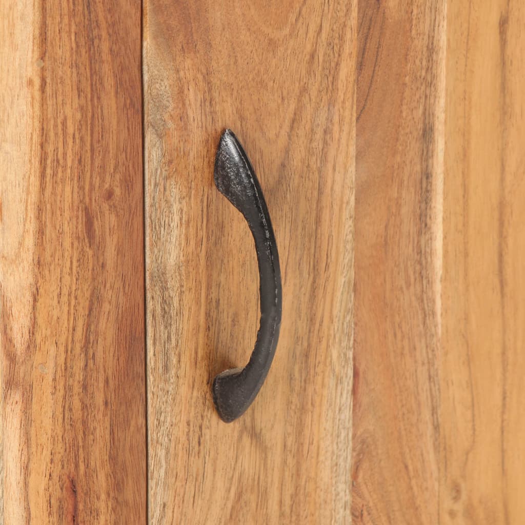 Mesita De Noche De Madera Maciza De Acacia 40x30x50 Cm_4