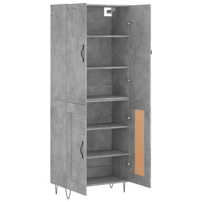 Aparador Alto Madera Contrachapada Gris Hormigón 69,5x34x180 Cm_3