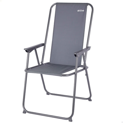 Aktive Silla Plegable Camping Antivuelco Gris_0