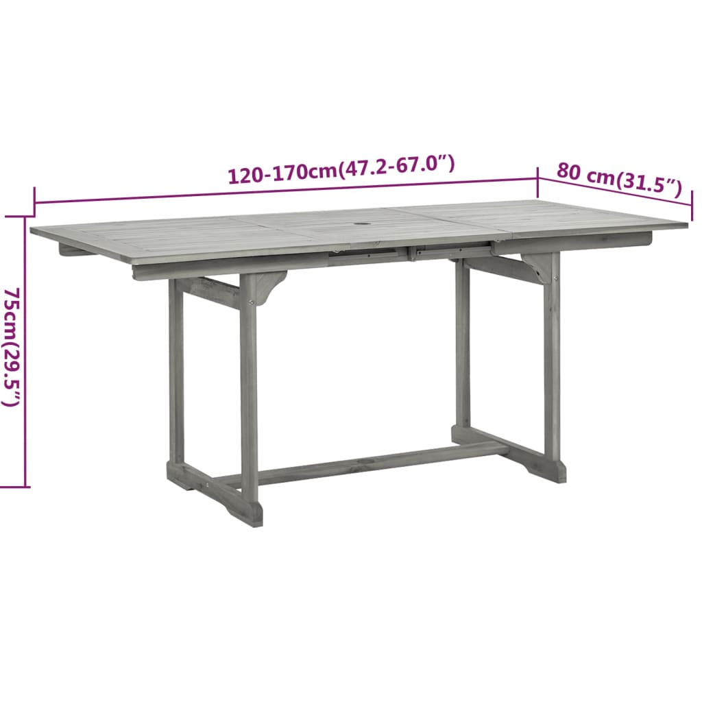 Juego De Comedor Para Jardín 7 Piezas Madera Maciza Acacia / Vetonek_1
