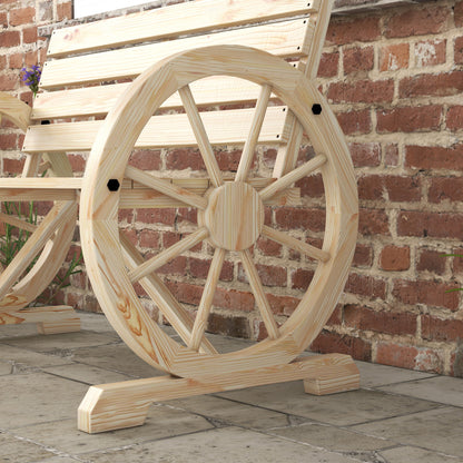 Outsunny Banco De Jardín De Madera Reposabrazos En Forma De Rueda Carga 240 Kg_4