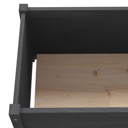 Vidaxl Jardinera Madera Maciza De Pino Gris 150x50x70 Cm_4