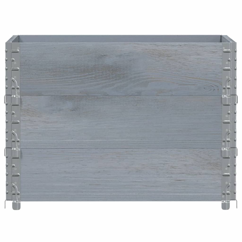 Jardinera De Madera Maciza De Pino Gris 80x60 Cm_2