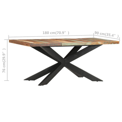 Mesa De Comedor De Madera Maciza Reciclada 180x90x76 Cm_3