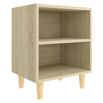 Mesitas De Noche 2 Uds Con Patas Madera Roble Sonoma 40x30x50cm_2