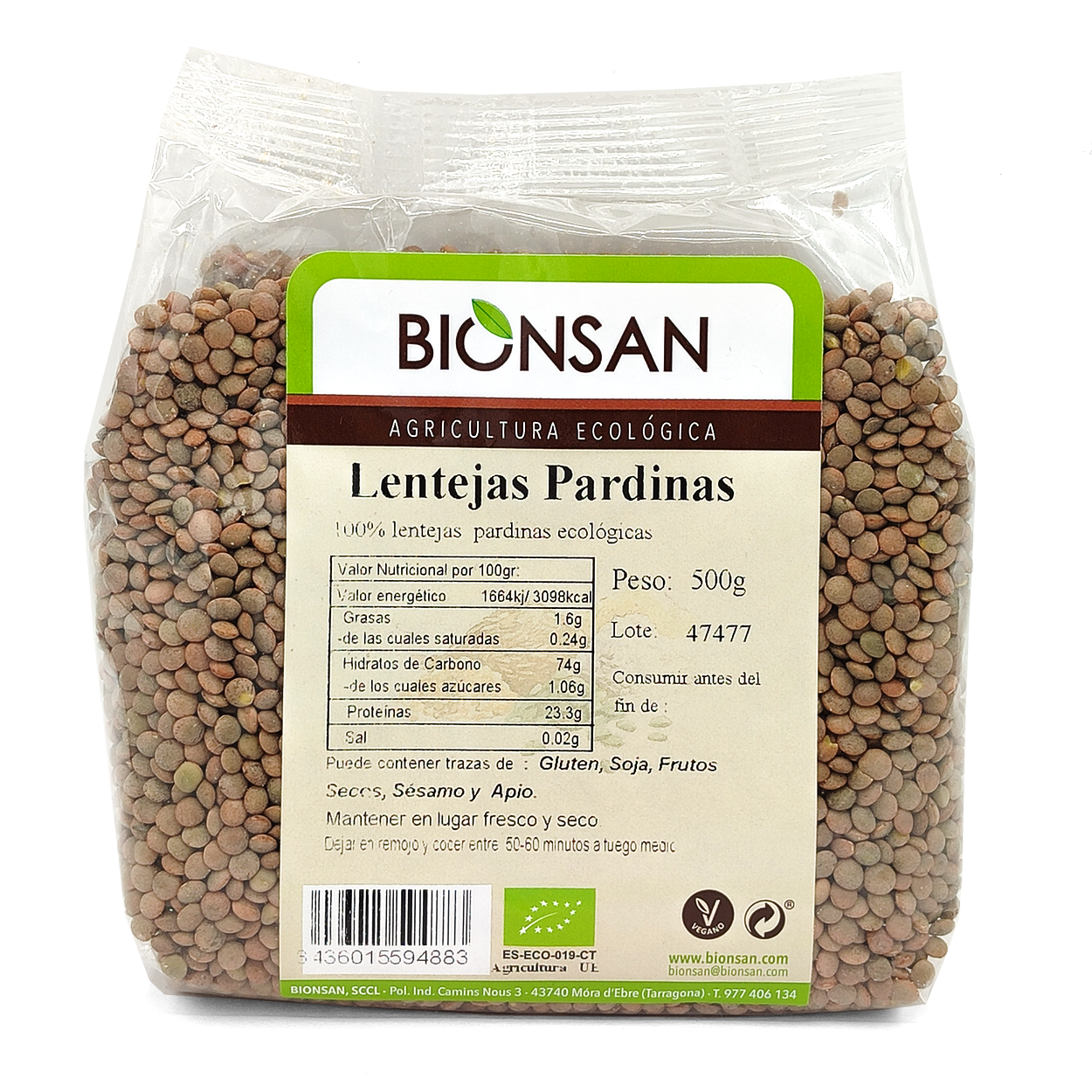 Lentejas Pardinas Ecológicas De Proximidad 500gr_0
