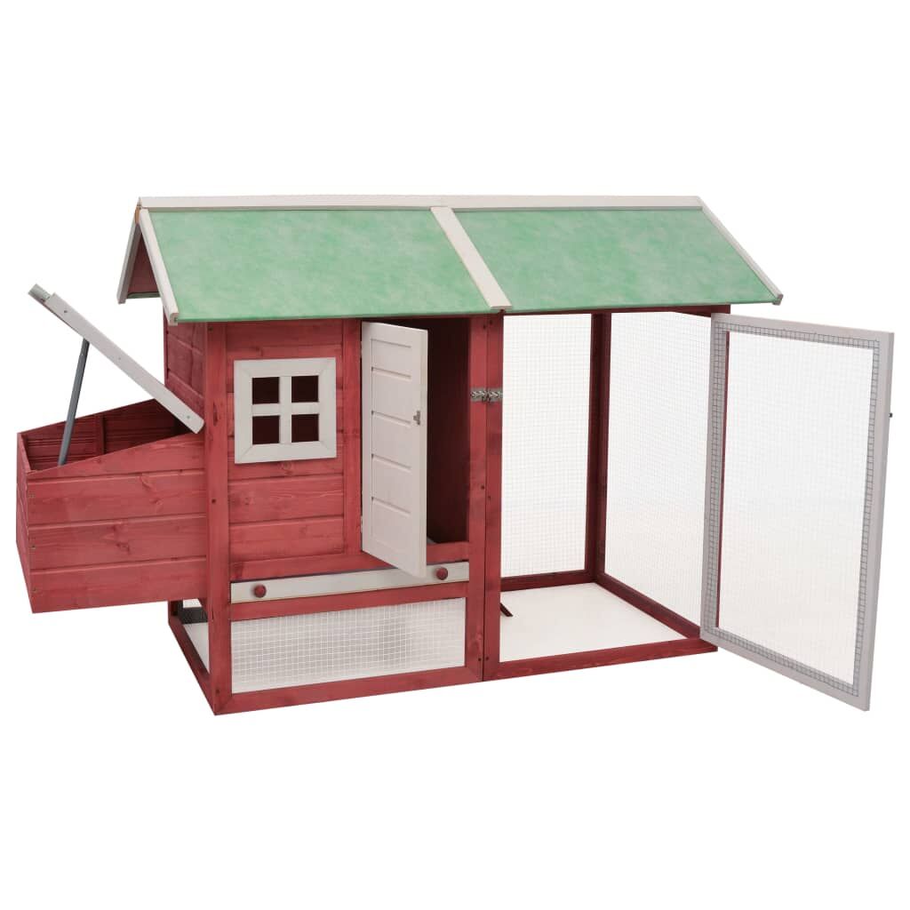 Vidaxl Gallinero Madera Maciza De Pino Y Abeto Rojo 170x81x110 Cm_1
