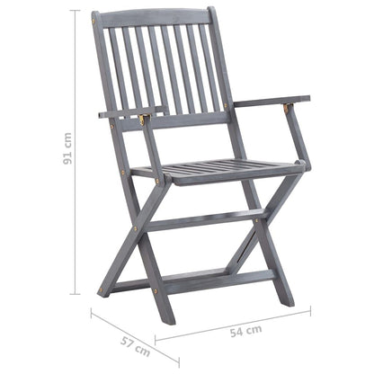 Vidaxl Sillas De Jardín Plegables 6 Uds Cojines Madera Maciza Acacia_2