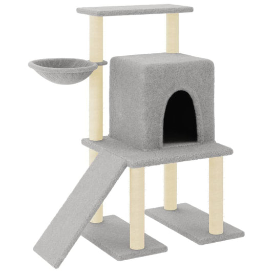 Vidaxl Rascador Para Gatos Con Postes De Sisal Gris Claro 96,5 Cm_0