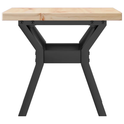 Mesa De Centro Marco Y Madera Maciza Pino Y Acero 40x40x35,5 Cm_3