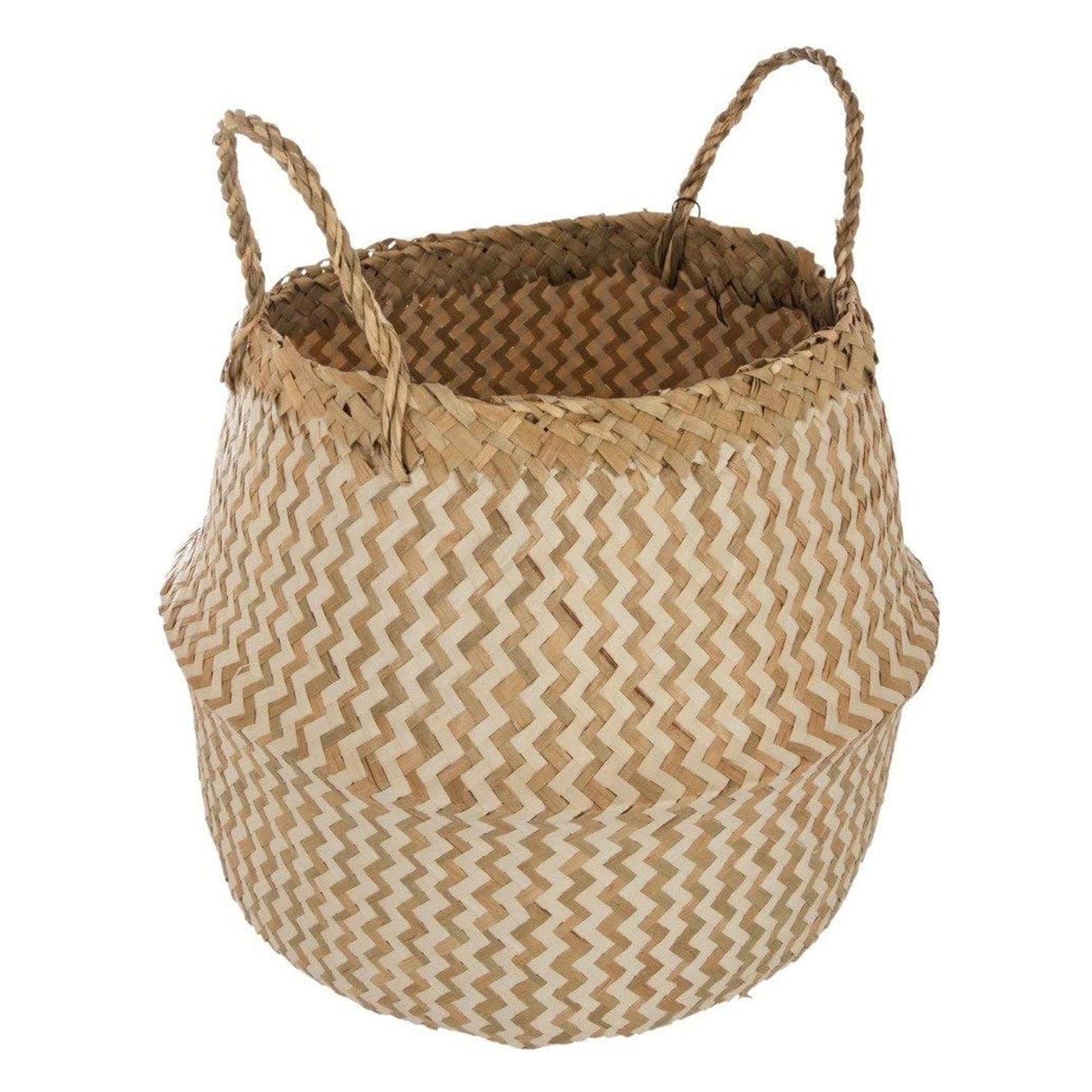 Wellhome - Canasta De Paso Marino Con Patrón Blanco_0