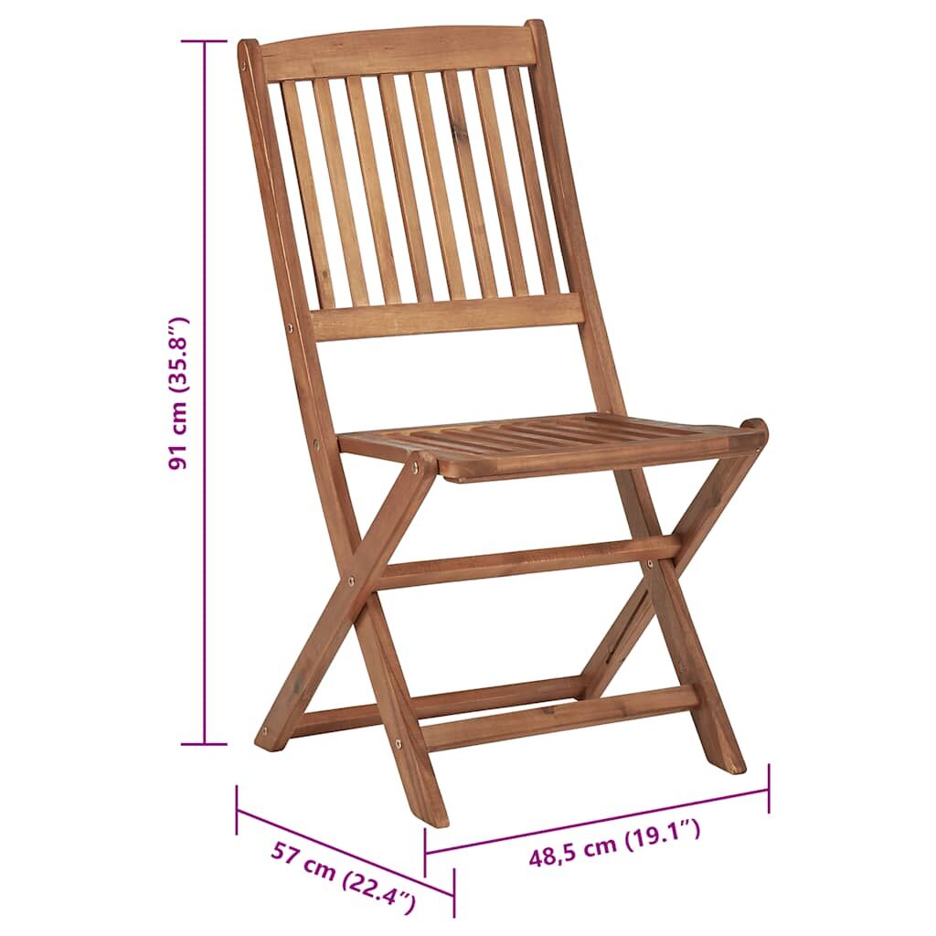 Vidaxl Sillas De Jardín Plegables 6 Uds Y Cojines Madera Maciza Acacia_2