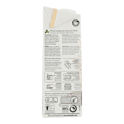 Pack 12 x Bebida de Avena con Cacao Amandin 1 L