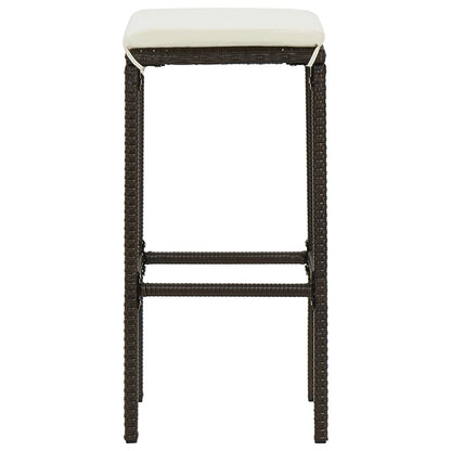 Taburetes De Cocina Con Cojines 2 Uds Ratán Sintético Marrón_2