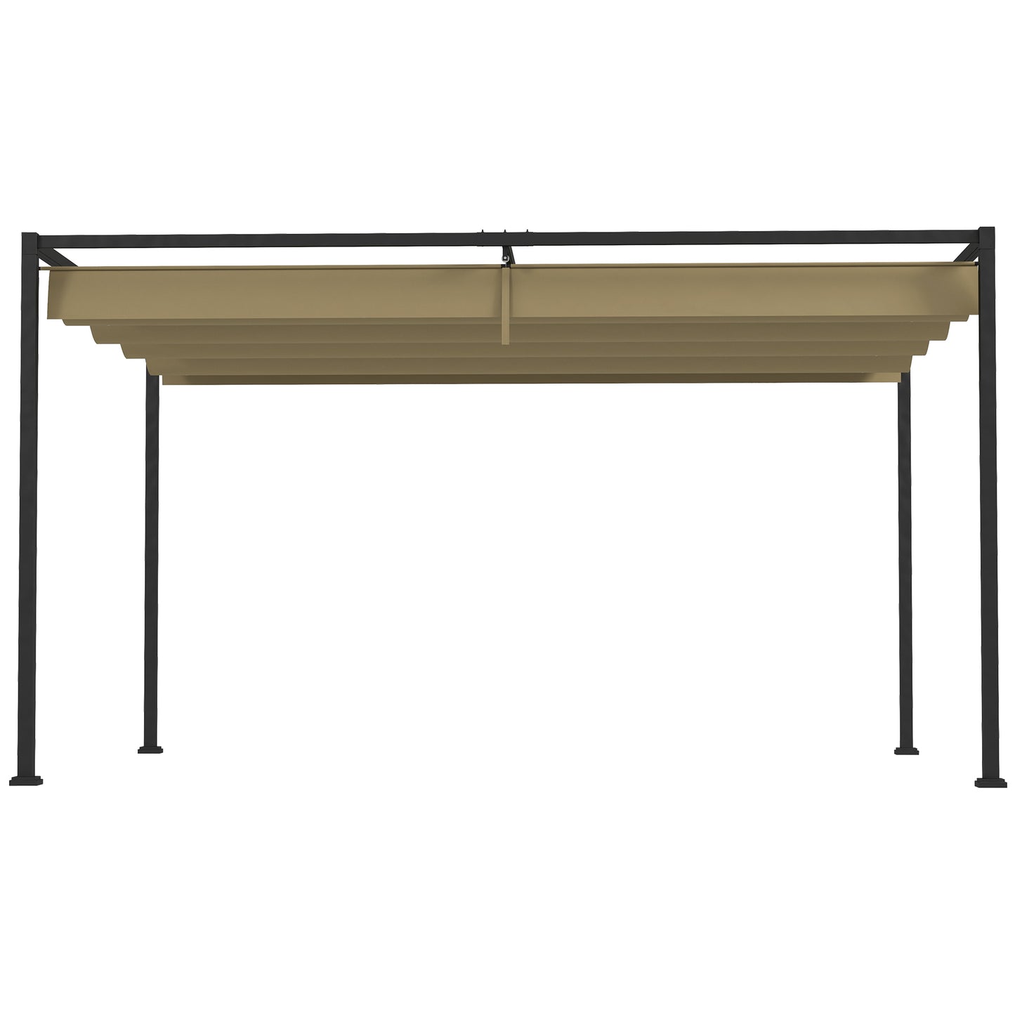 Outsunny Pérgola 3x2 M Cenador Jardín Con Techo Retráctil Poliéster Para Fiestas_3