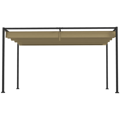 Outsunny Pérgola 3x2 M Cenador Jardín Con Techo Retráctil Poliéster Para Fiestas_3