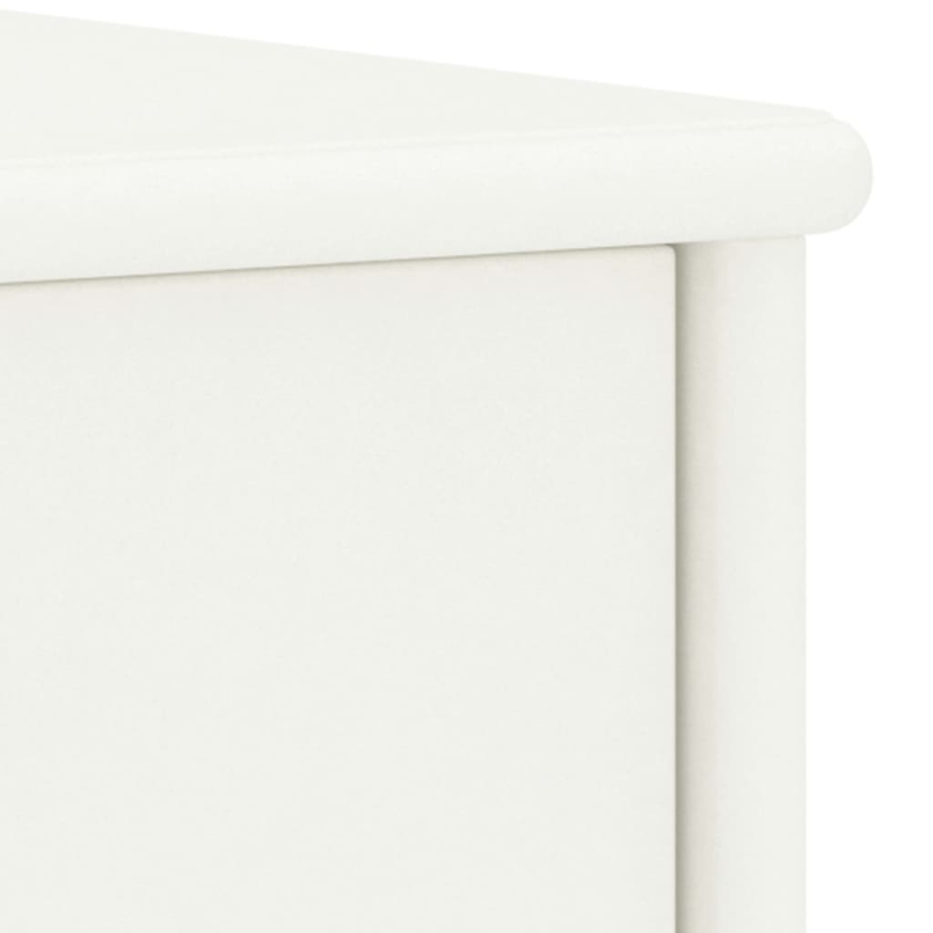 Mesita De Noche Madera Maciza De Mango Blanco 35x30x40 Cm_3
