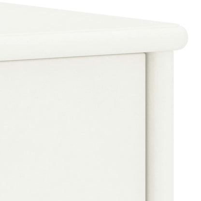 Mesita De Noche Madera Maciza De Mango Blanco 35x30x40 Cm_3
