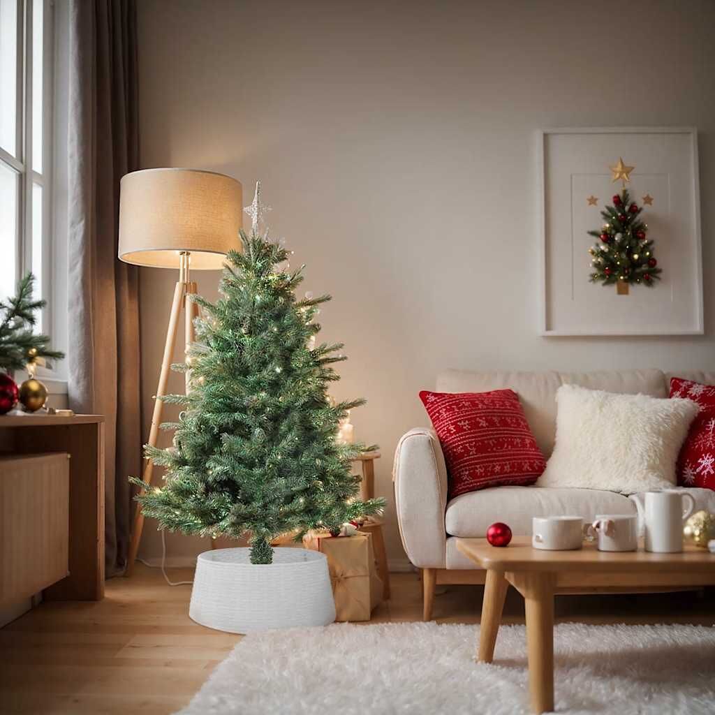 Vidaxl Falda Del Árbol De Navidad Plástico Blanca Ø65x23 Cm_1