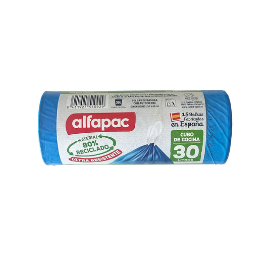 Pack De 60 Rollos De 15 Bolsas De Basura 30l Con Autocierre_0