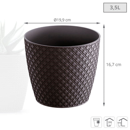 Maceta Orient 3,5l., Dimensiones (mm) 189x189x167, Color Antracita_2