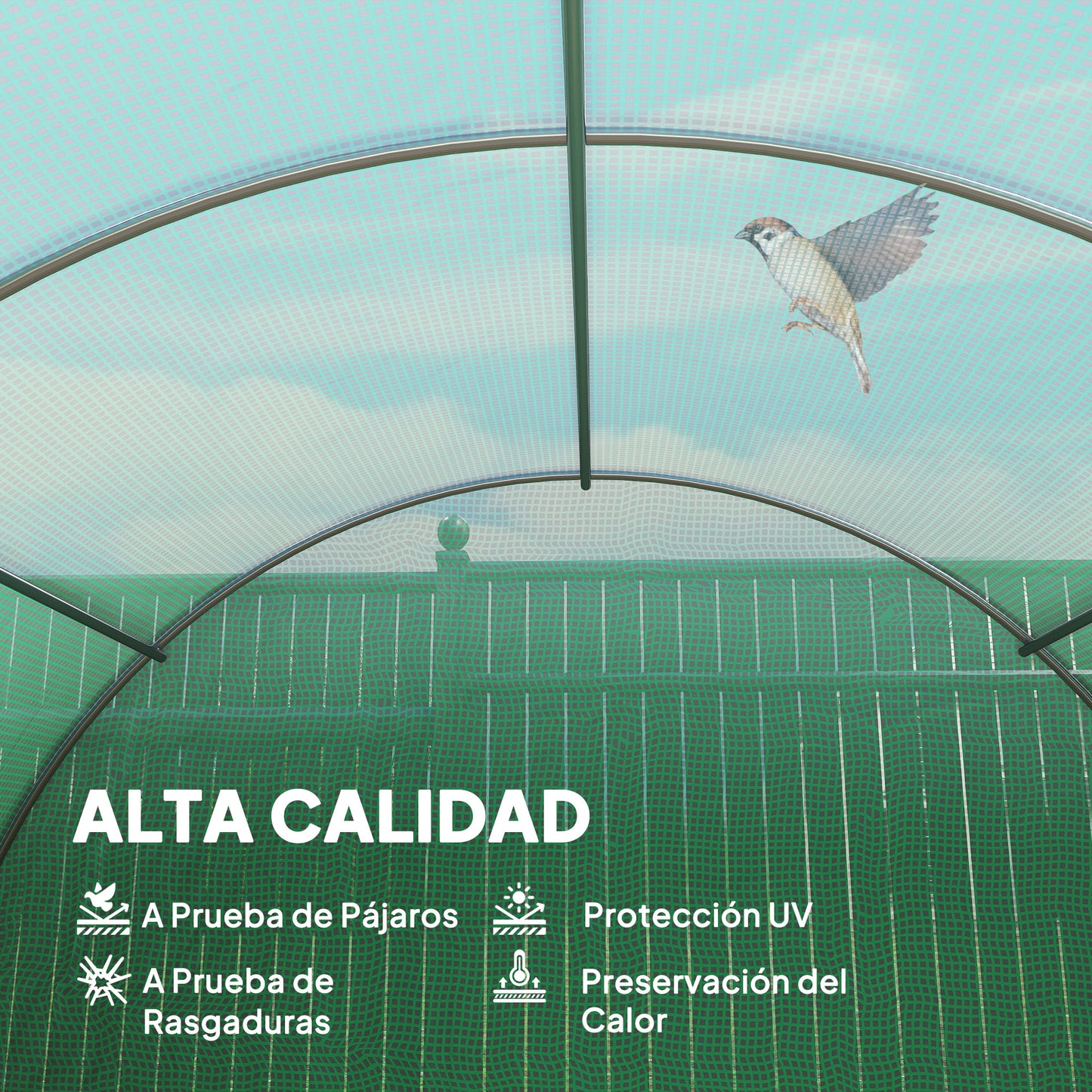 Outsunny Invernadero De Túnel 600x300x200cm Con 8 Ventanas Para Cultivos Plantas_3