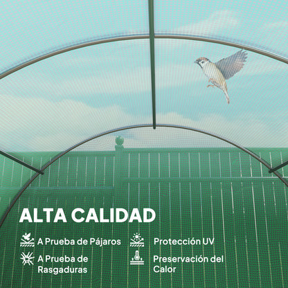 Outsunny Invernadero De Túnel 600x300x200cm Con 8 Ventanas Para Cultivos Plantas_3