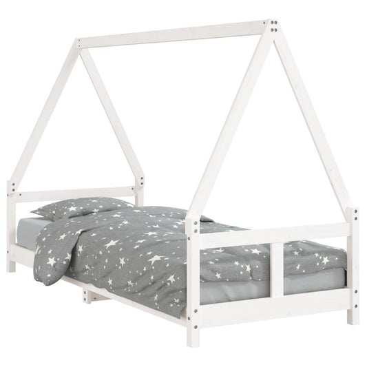 Vidaxl Estructura De Cama Para Niños Madera De Pino Blanco 80x200 Cm_0