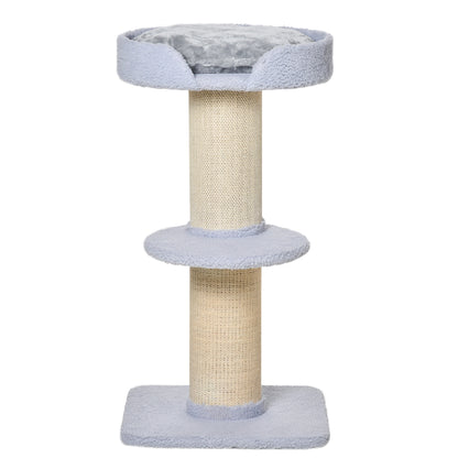 Pawhut Árbol Rascador Para Gatos Altura 91 Cm De 3 Niveles 45x45x91cm Azul Claro_3