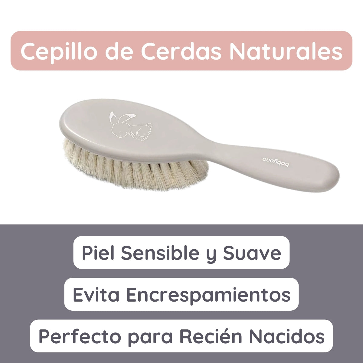 Set Cepillo Y Peine Con Cerdas Naturales Extra Suaves Grey