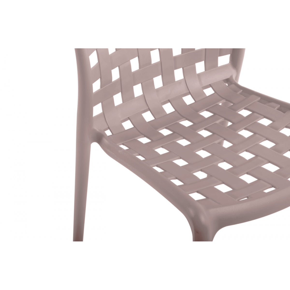 Juego De 4 Sillas De Jardín De Polipropileno Apilables Caladas Corfu Beige - Muebles De Jardín -46x56xh82cm_1