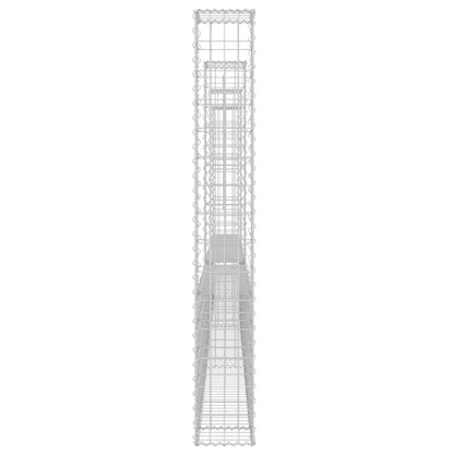 Cesta De Gaviones Forma De U 4 Postes De Hierro 380x20x150 Cm / Vetonek_3
