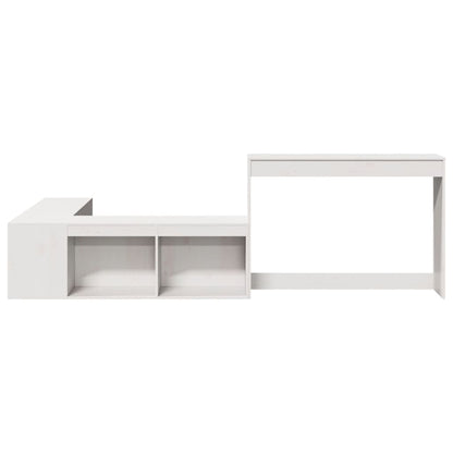 Mueble Con Escritorio Madera Maciza Pino 222x107x75 Cm_2