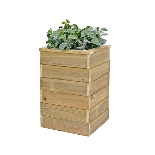 Jardinera De Madera Con Autorriego 40x40x60 Cm Nidum Basic Hortalia_0