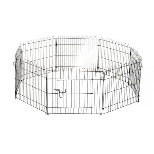 Pawhut Parque Perros Plegable Cerca Entrenamiento Mascotas 8 Vallas 71x61cm_0