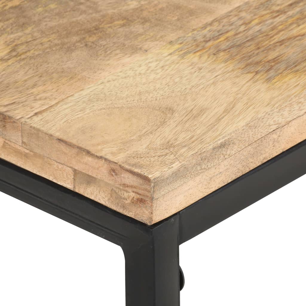 Mesa De Centro De Madera Maciza De Mango 110x60x35 Cm_2