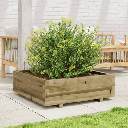 Jardinera De Madera De Pino Impregnada 80x80x26,5 Cm_2