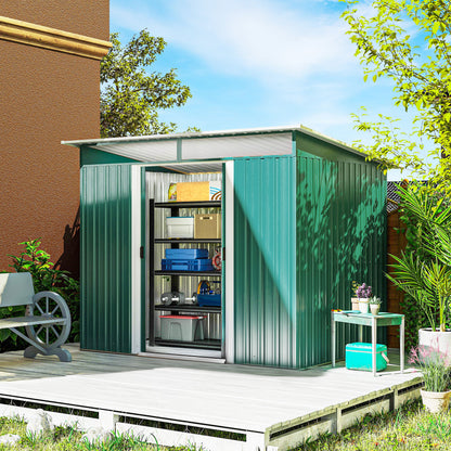 Outsunny Cobertizo De Jardín Exterior 4,5 M² 260x194x200 Cm Con 2 Puertas_1