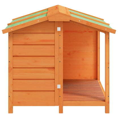 Vidaxl Caseta Para Perros Madera Maciza De Pino Marrón 96x87x80,5 Cm_3