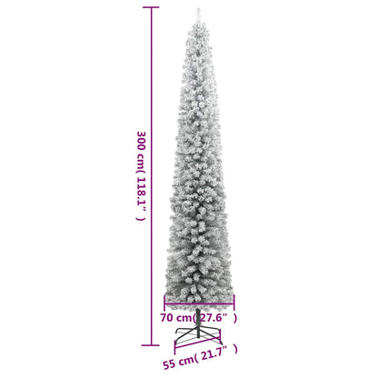 Vidaxl Árbol De Navidad Estrecho Con 300 Led Y Bolas Y Nieve 300 Cm_2