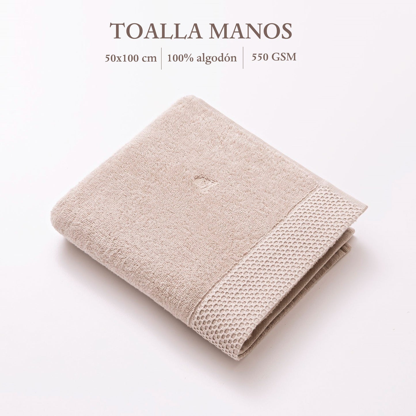Toalla De Manos 50x100cm 100% Algodón Crudo 500gsm Con Logo Bordado Scalpers Home_1