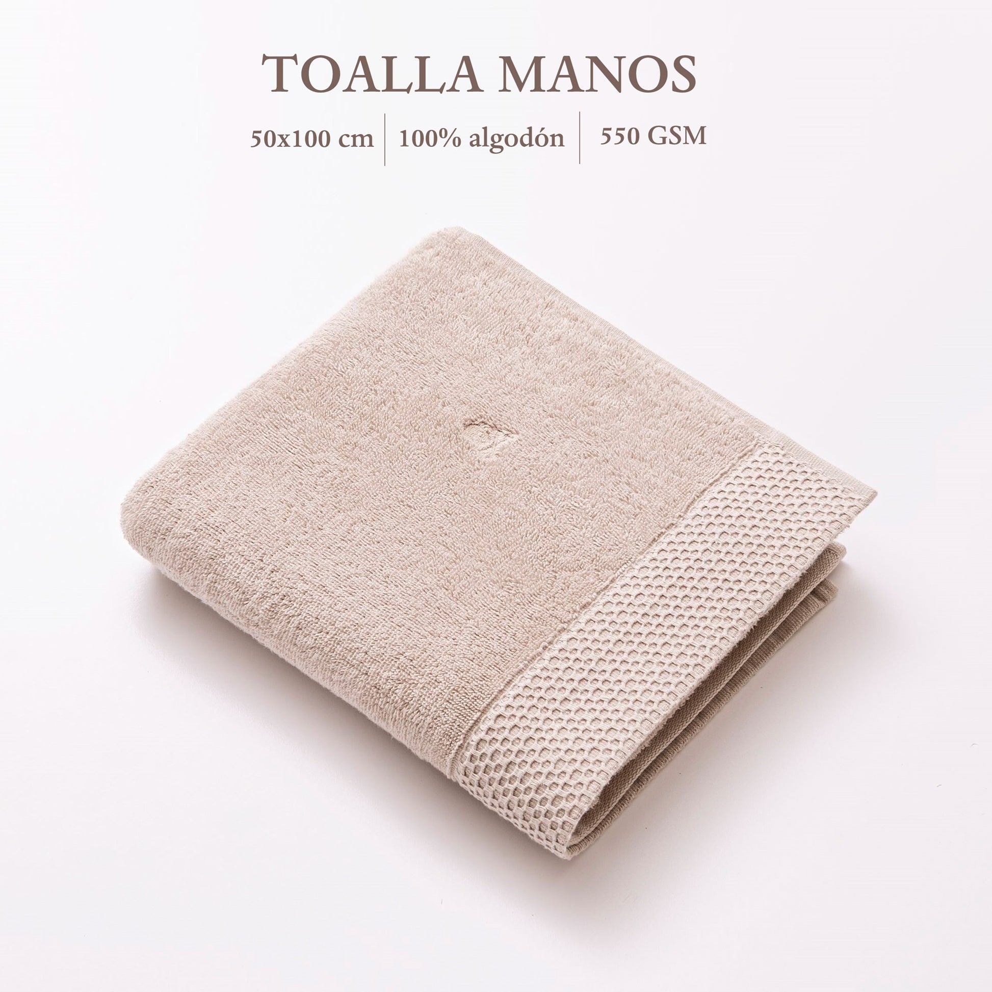 Toalla De Manos 50x100cm 100% Algodón Crudo 500gsm Con Logo Bordado Scalpers Home_1