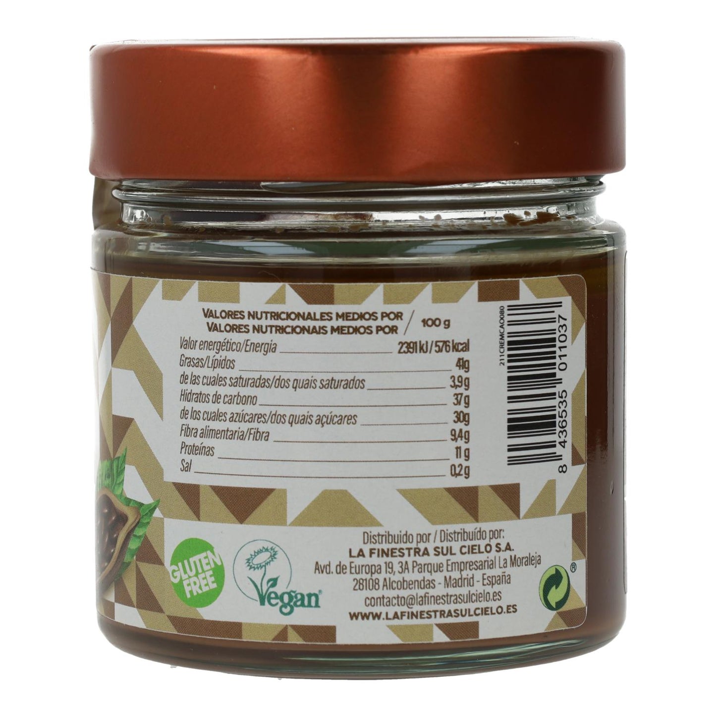 Crema de Avellanas y Cacao La Finestra Sul Cielo 200g