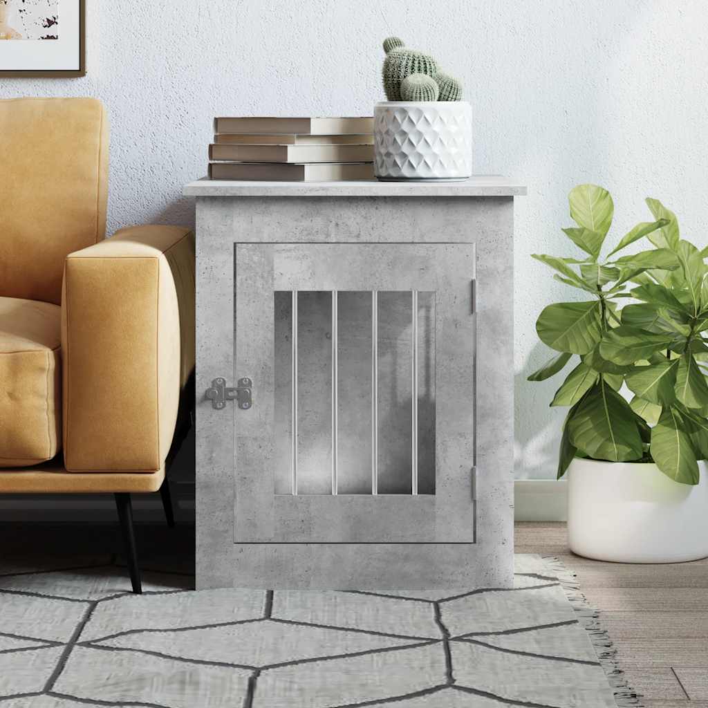 Jaula Para Perros Madera Ingeniería Gris Hormigón 55x75x65 Cm_2