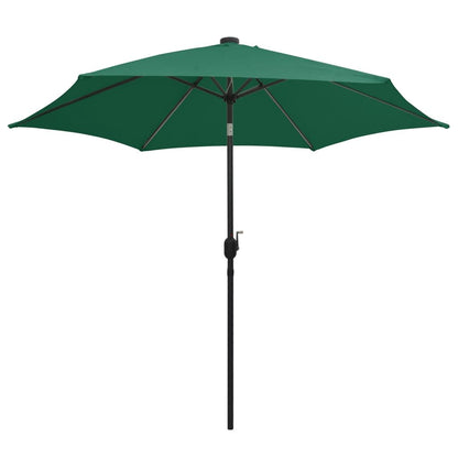 Vidaxl Sombrilla De Jardín Con Luces Led Palo De Aluminio Verde 300 Cm_1