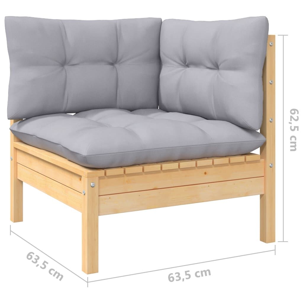 Vidaxl Juego De Muebles De Jardín 11 Pzas Y Cojines Madera De Pino_2